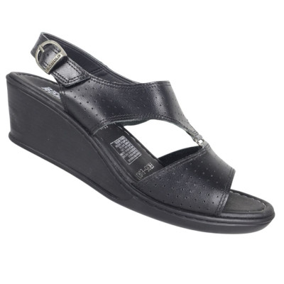 Romulo Sandalia Cuero Negro Mujer Ref 5969